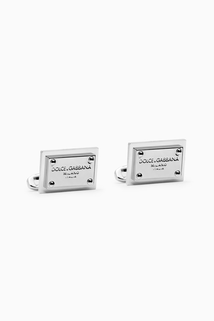 

Logo Plaque Cufflinks, Silver