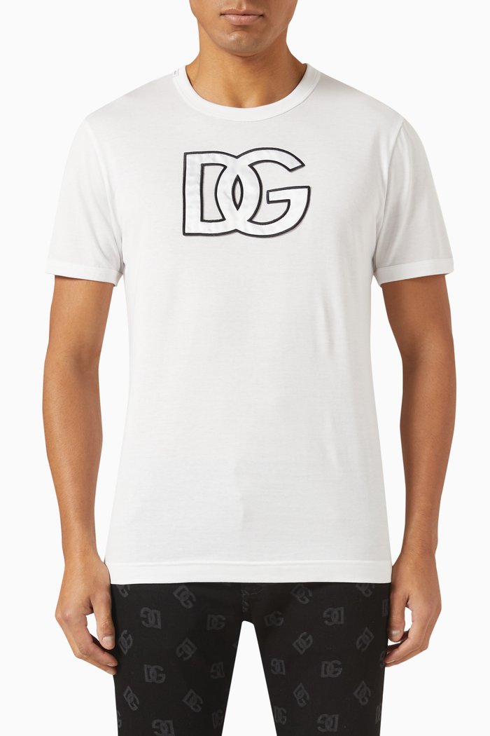 

DG Logo T-shirt in Cotton Jersey, White