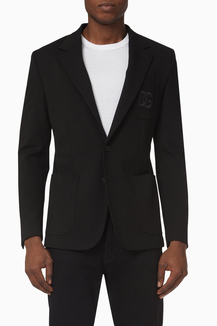 

Portofino Logo Jacket in Stretch Jersey, Black