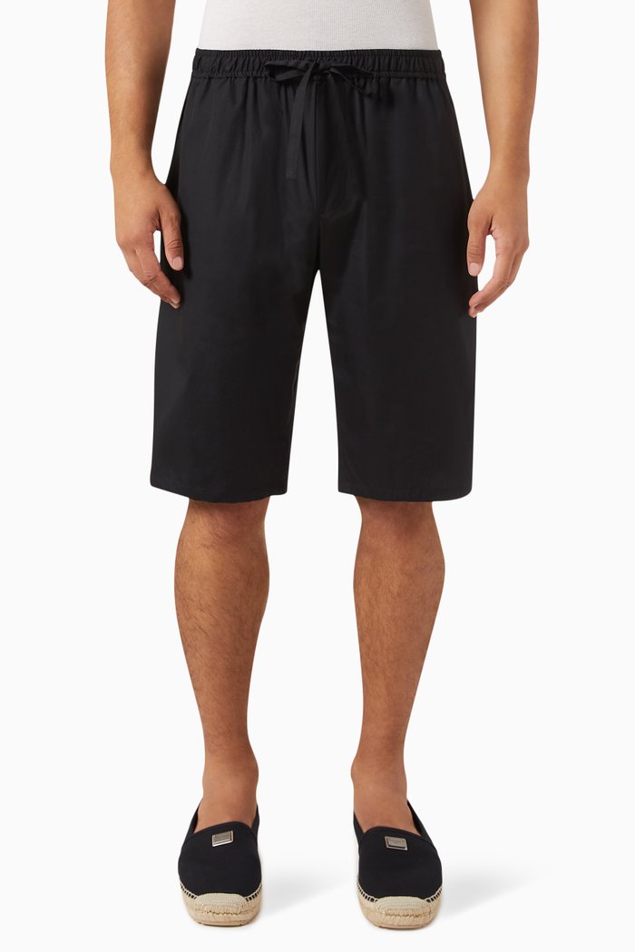 

Logo Tag Jogging Shorts in Cotton, Black