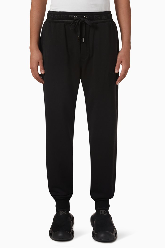 

Logo Jogging Pants in Cotton, Black