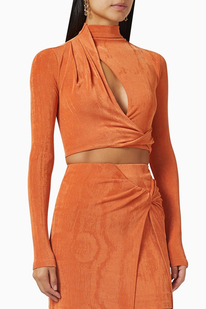 

Ivy Crop Top in Luxe Jersey, Orange
