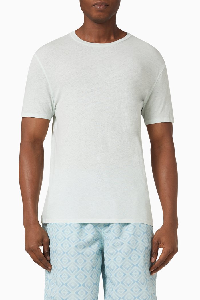 

Lucio T-shirt in Linen Blend, Green