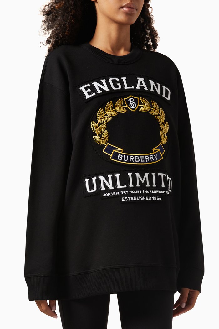 

Harper Embroidered Sweatshirt in Loopback Cotton, Black