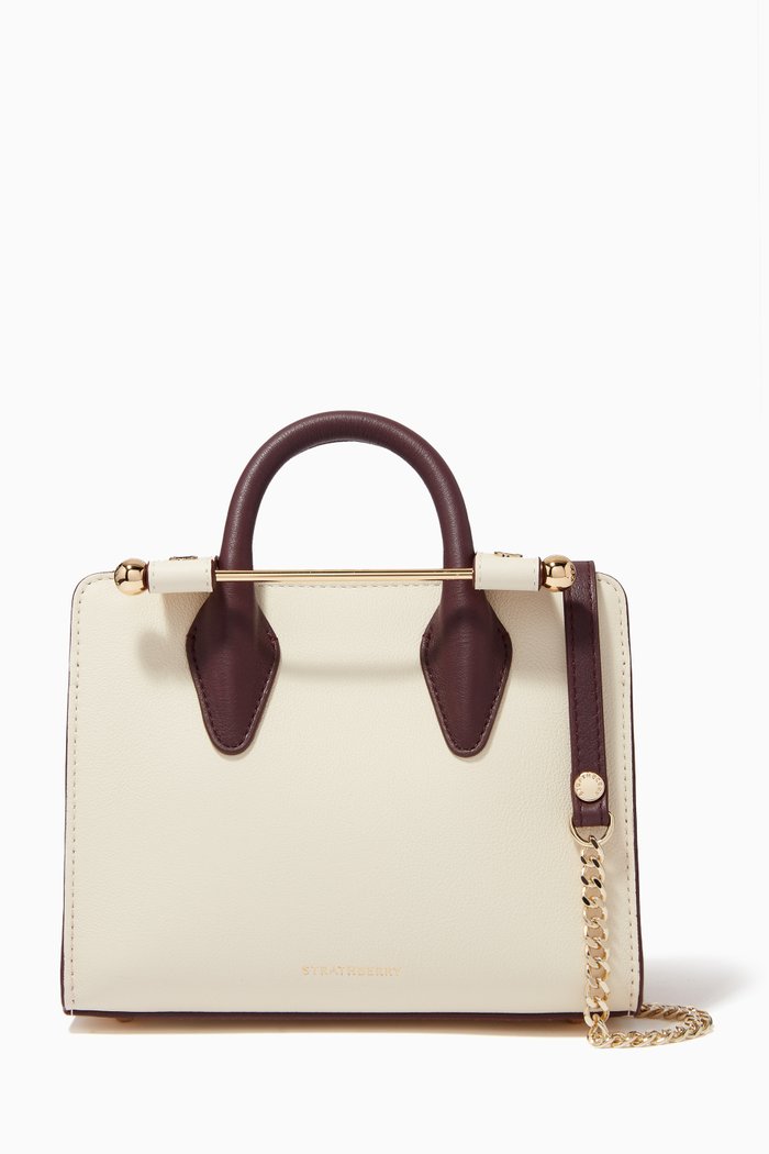 

Nano Tote Bag in Leather, Neutral