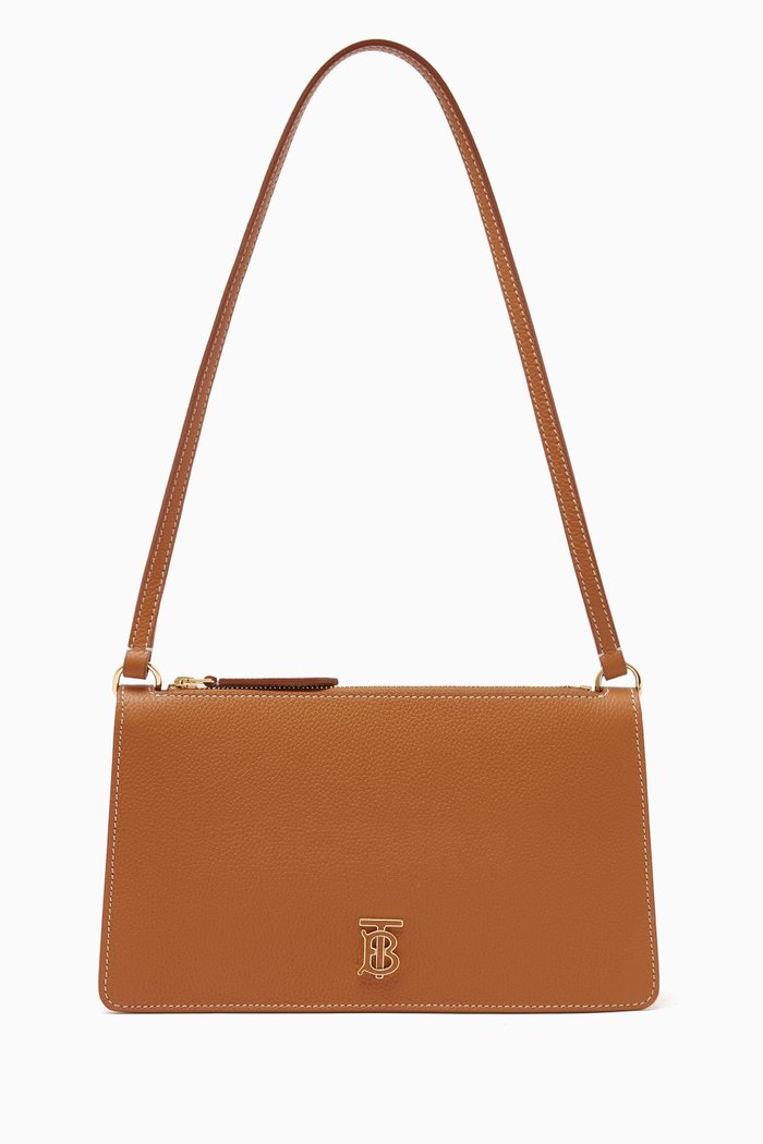 

Mini TB Pouch Shoulder Bag in Grained-leather, Brown