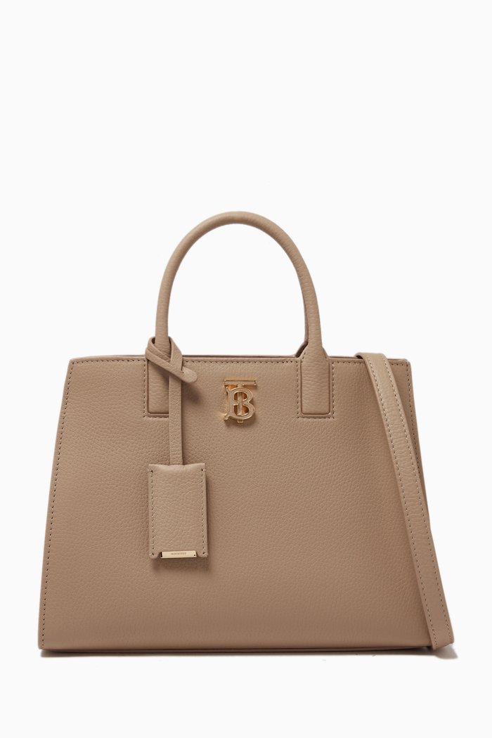 

Mini Frances Bag in Grainy Leather, Neutral