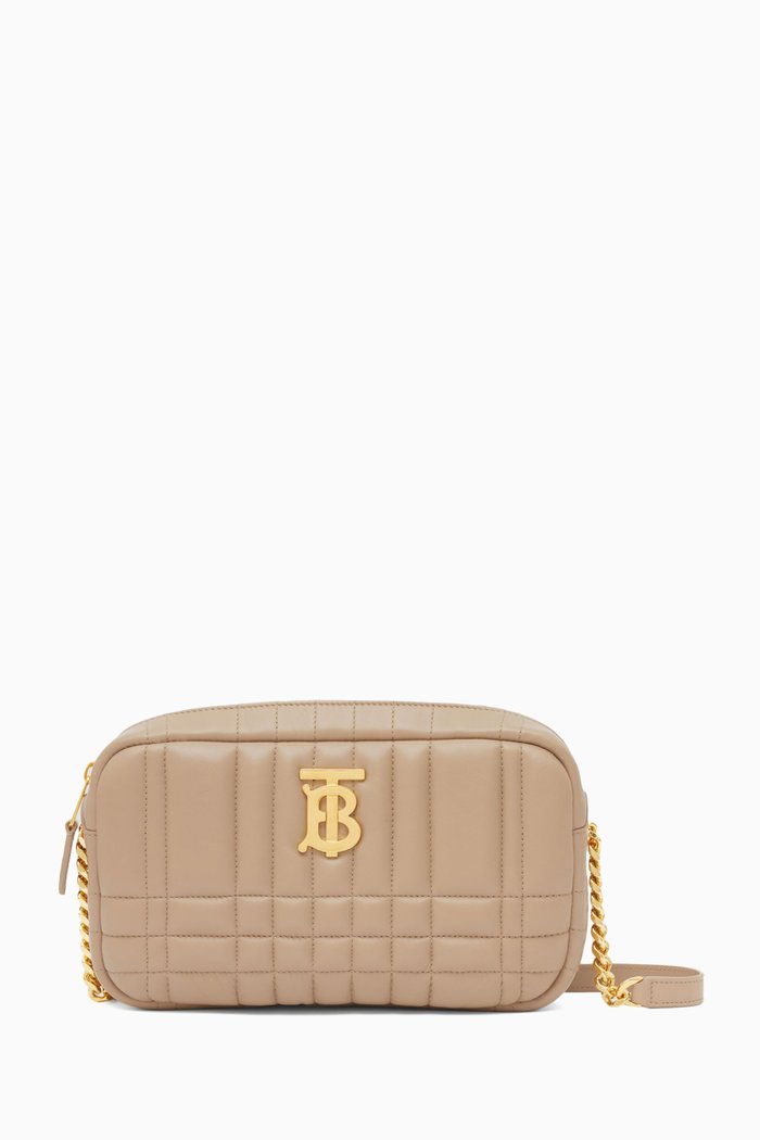 

Small Lola Camera Bag in Quilted Leather, Neutral