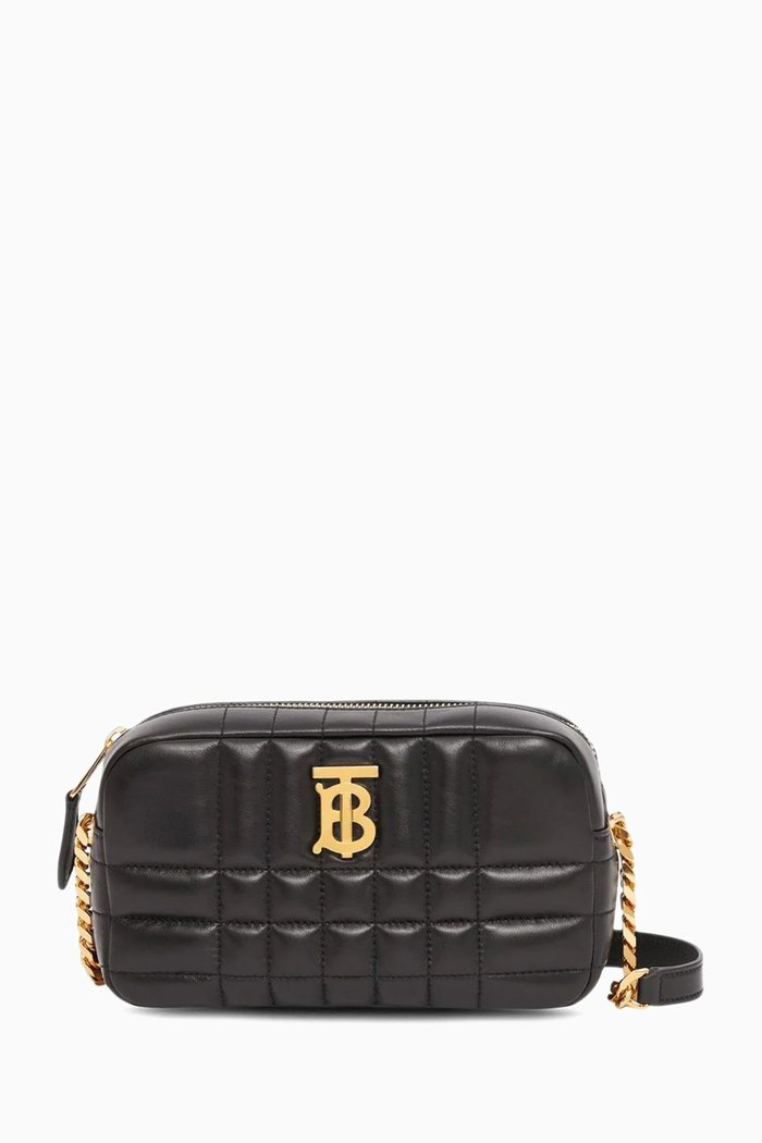 

Small Lola Camera Bag in Quilted Leather, Black