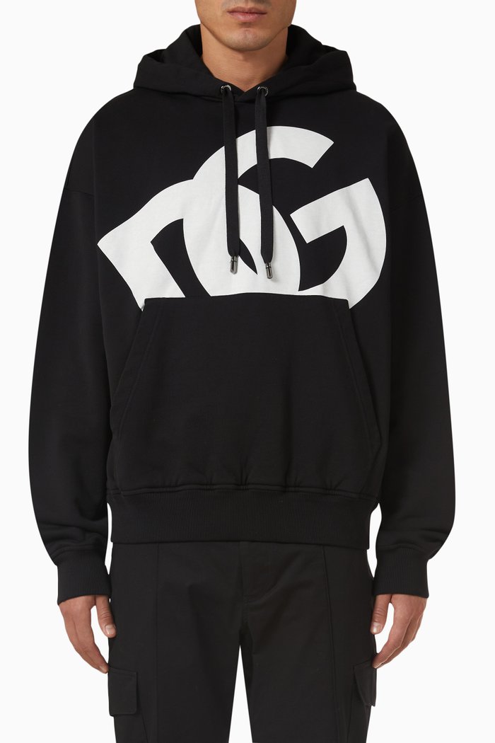 

Logo Hoodie in Cotton Jersey, Black