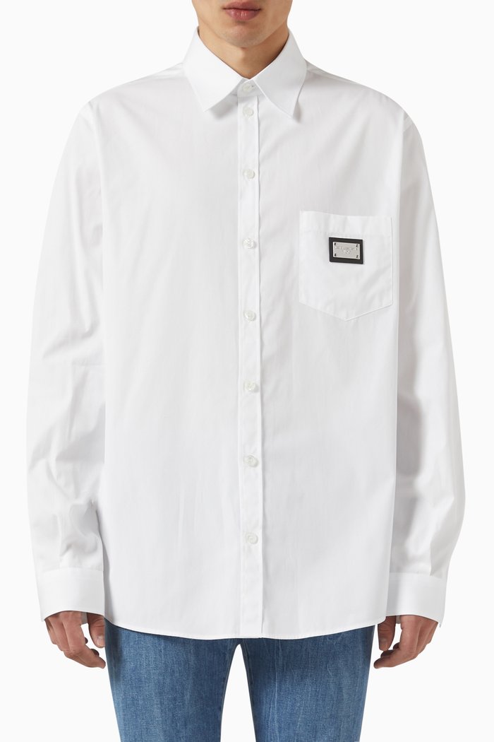 

Essentials Logo-plaque Shirt in Cotton, White