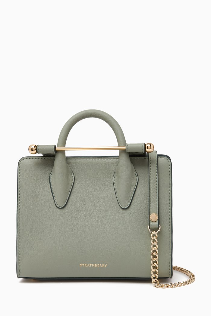 

Nano Tote in Calf Leather, Green