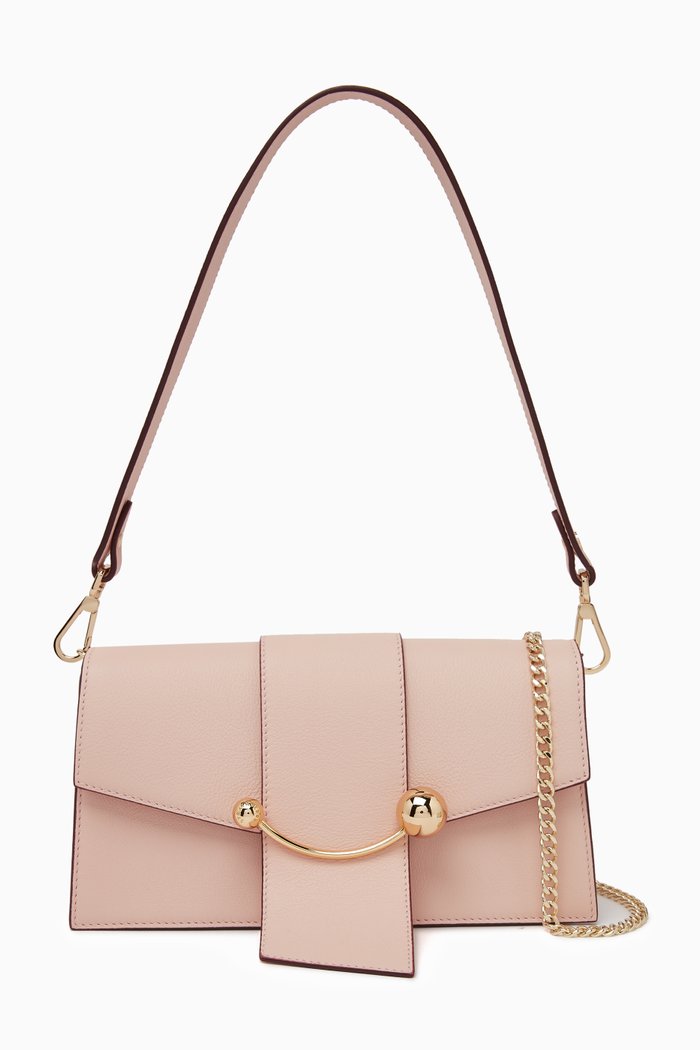 

Mini Crescent Bag in Calf Leather, Pink