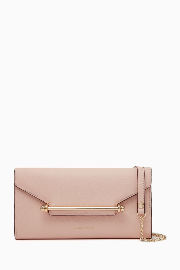 Multrees Chain Wallet in Calf Leather, Pink