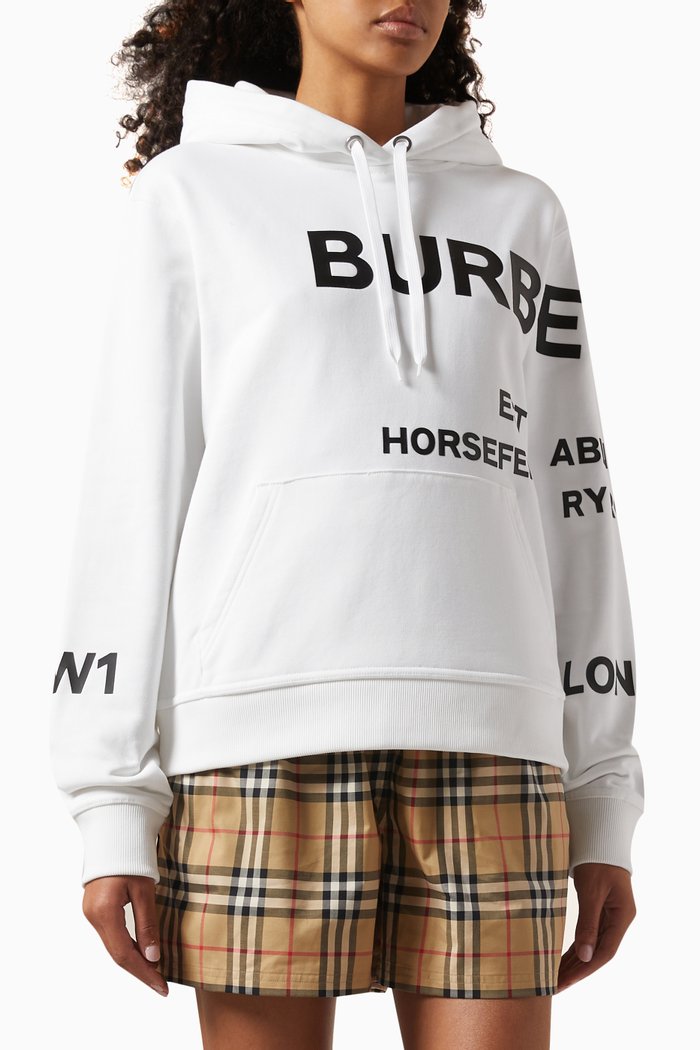 

Poulter Horseferry-print Hoodie in Loopback Cotton, White