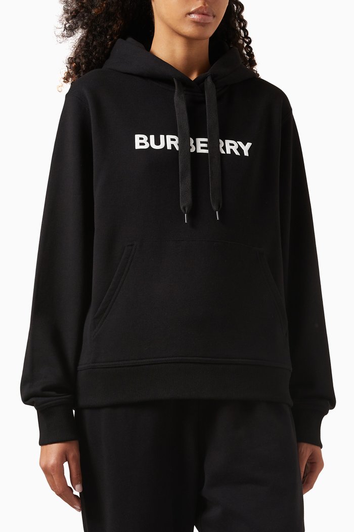 

Poulter Logo-print Hoodie in Organic Cotton, Black