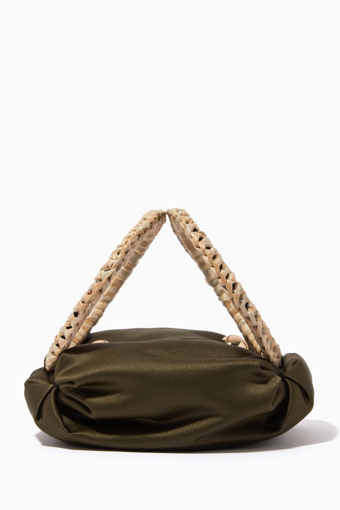 

Tiny Nino Tote Bag in Satin, Brown
