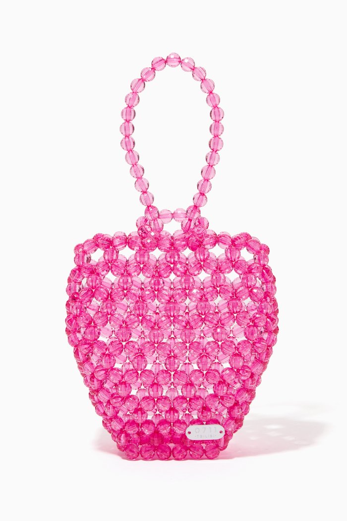 

Strawberry Mini Bag in Acrylic Beads, Pink