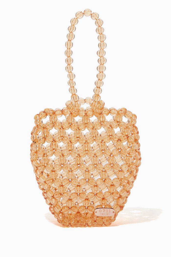 

Strawberry Mini Bag in Acrylic Beads, Neutral