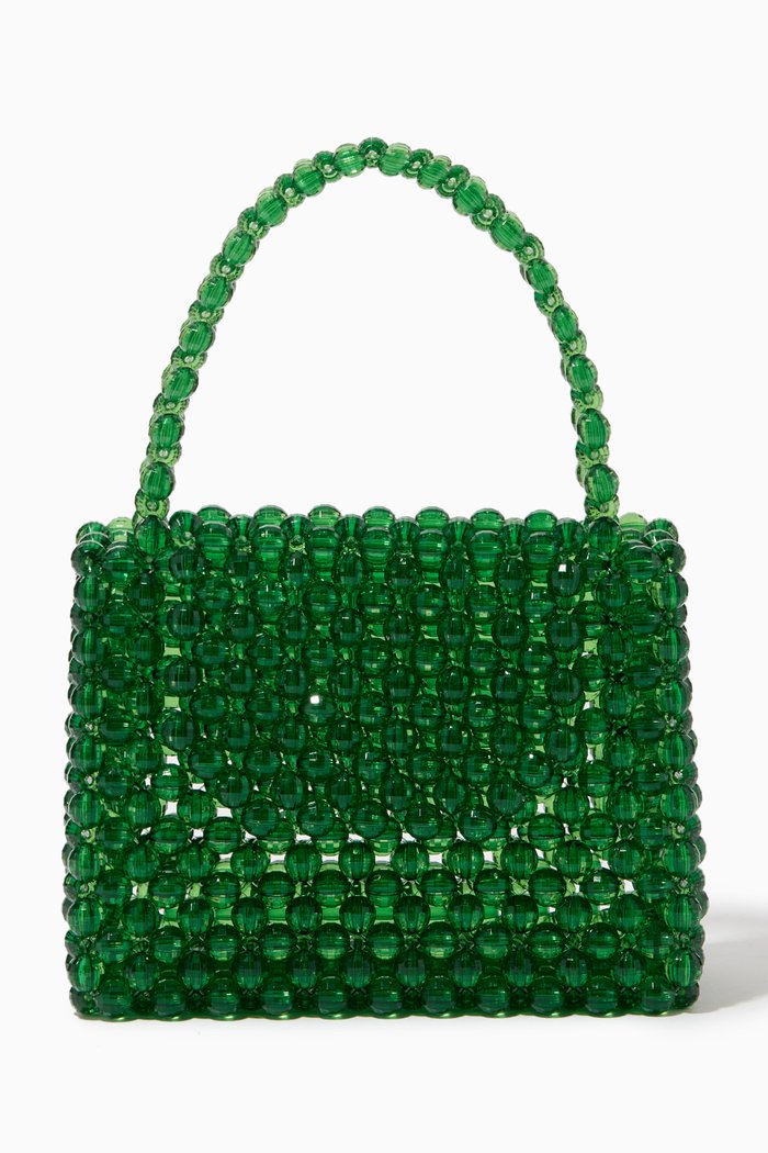

Ani Mini Tote Bag in Acrylic Beads, Green