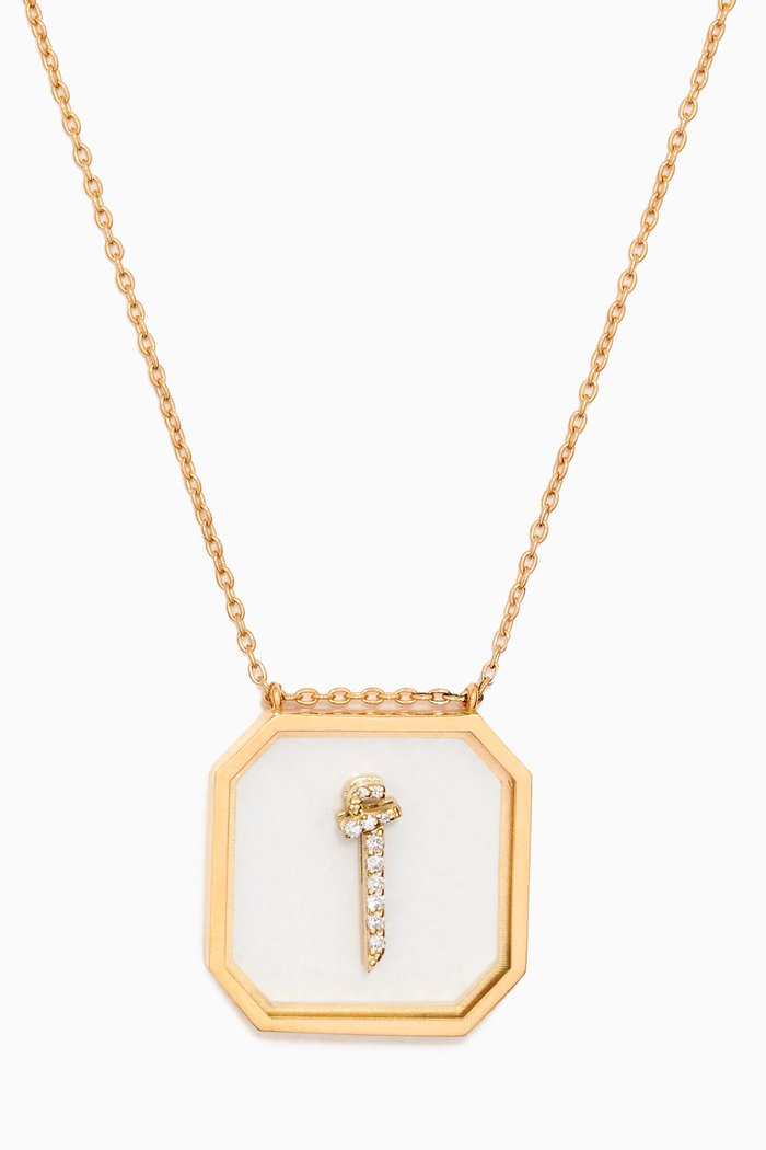 

"A" Letter Diamond Necklace in 18kt Yellow Gold
