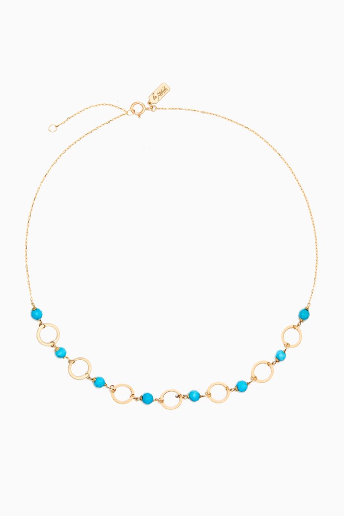 

Connected Circles Turquoise Choker in 18kt Yellow Gold