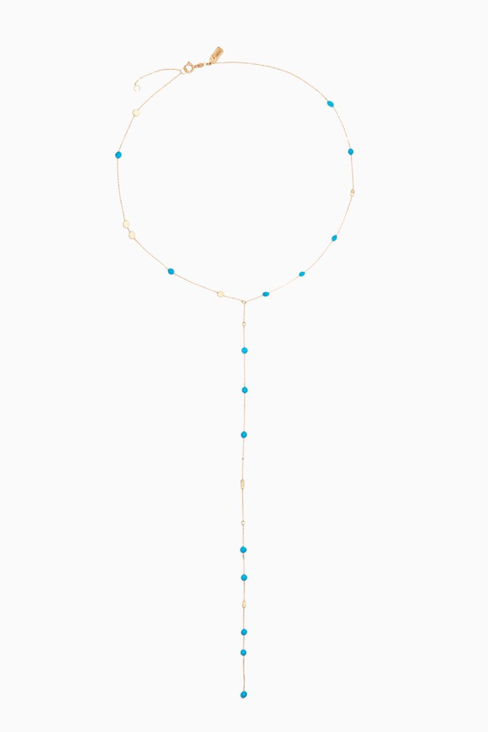 

Y Turquoise Necklace in 18kt Yellow Gold