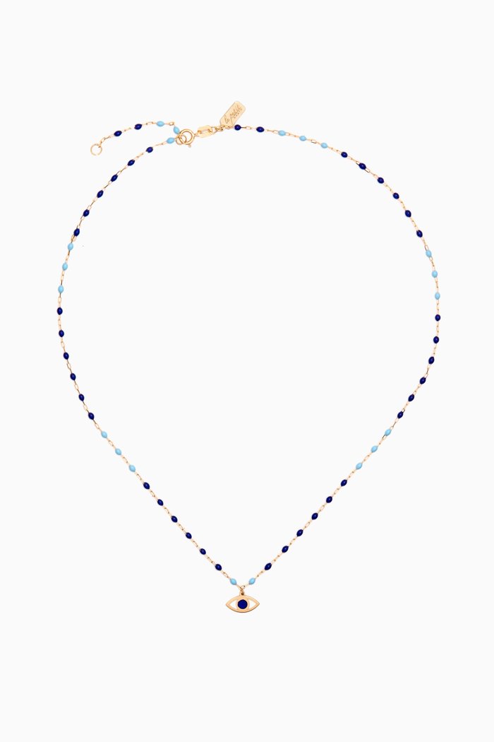

Evil Eye Bead Necklace in 18kt Yellow Gold