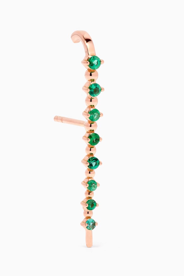 

Emerald Dot Single Earring in 18kt Rose Gold