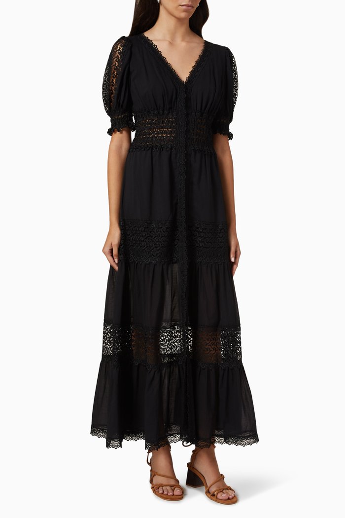 

Clemence Maxi Dress in Cotton, Black