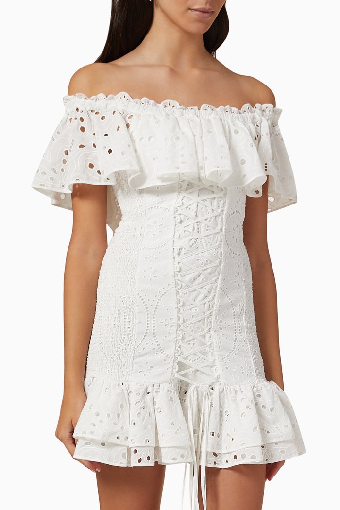 

Pia Mini Dress in Cotton, White