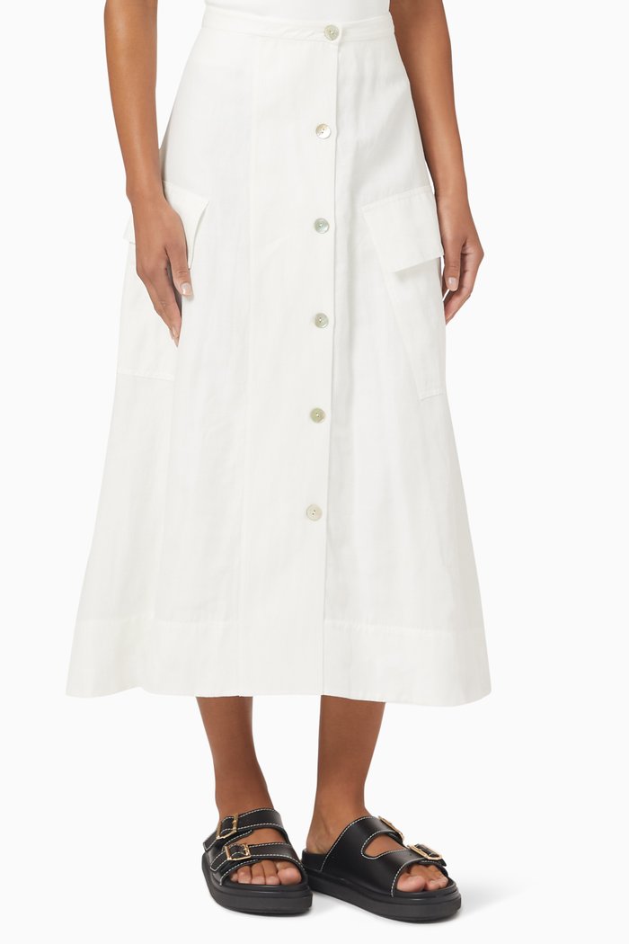 

Utility Midi Skirt in Viscose, Neutral