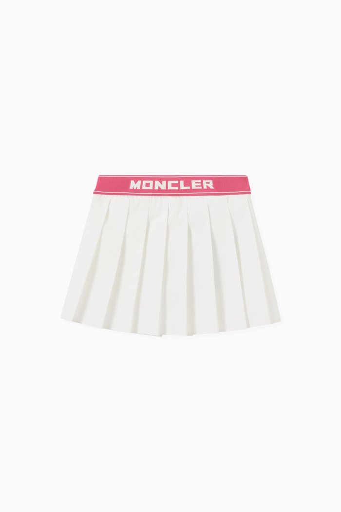 Solid Pleated Skirt, White