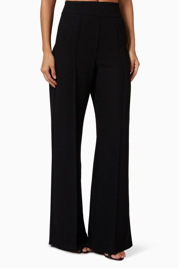 

High-Rise Pants in Crepe, Black