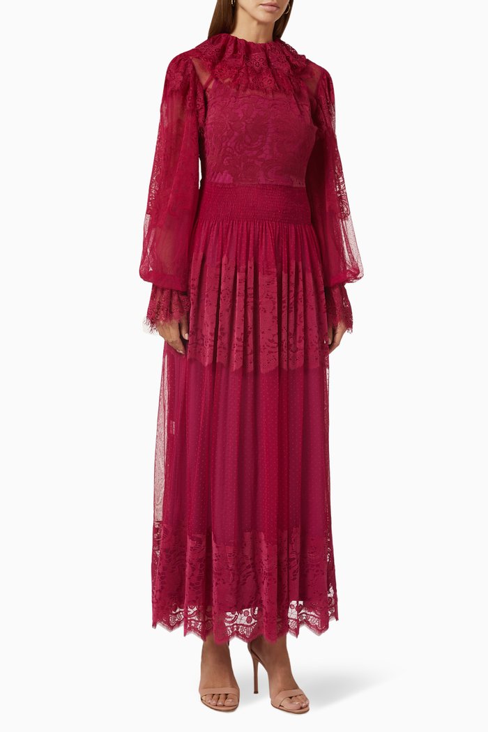 

Lace Midi Dress, Pink
