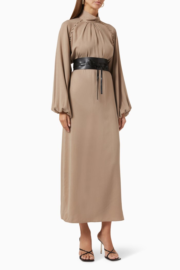 

Belted Maxi Dress, Grey