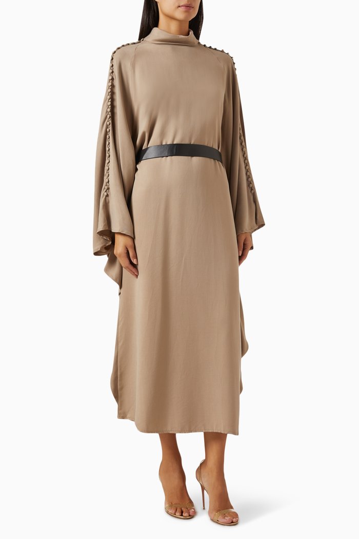 

Belted Maxi Dress, Brown