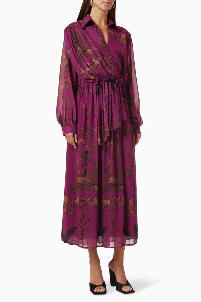 

Printed Midi Dress, Pink