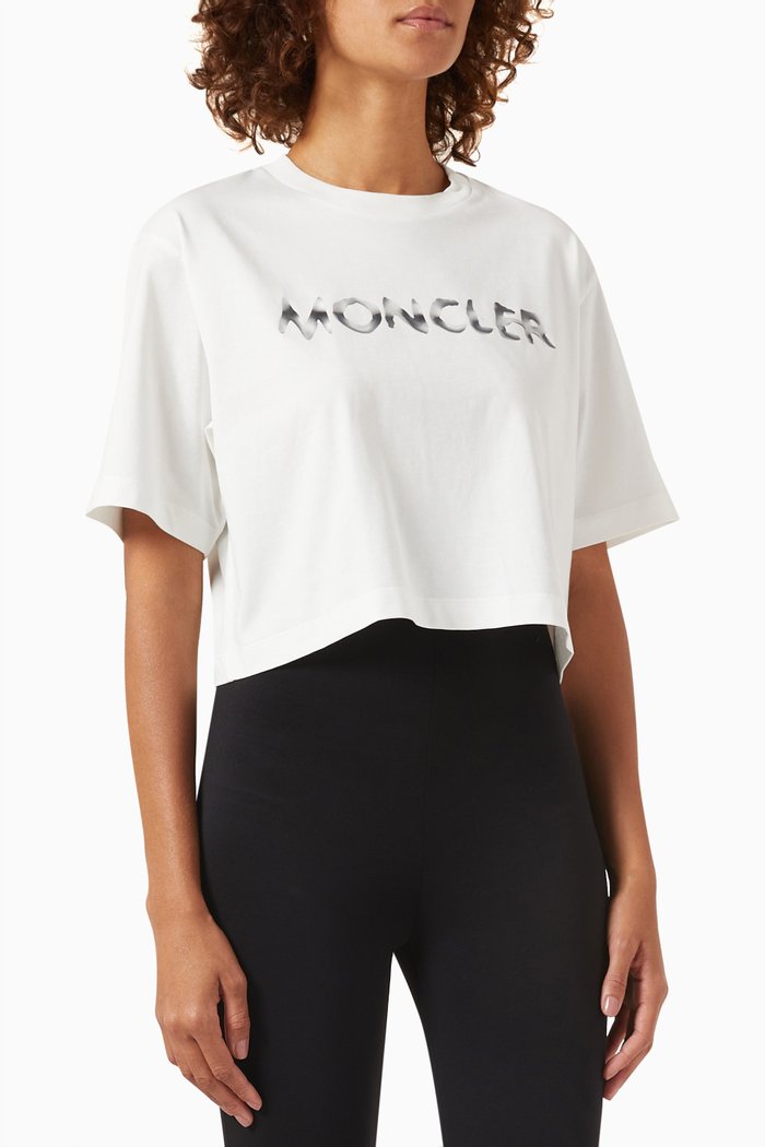 

Logo-print Crop T-shirt in Cotton, White