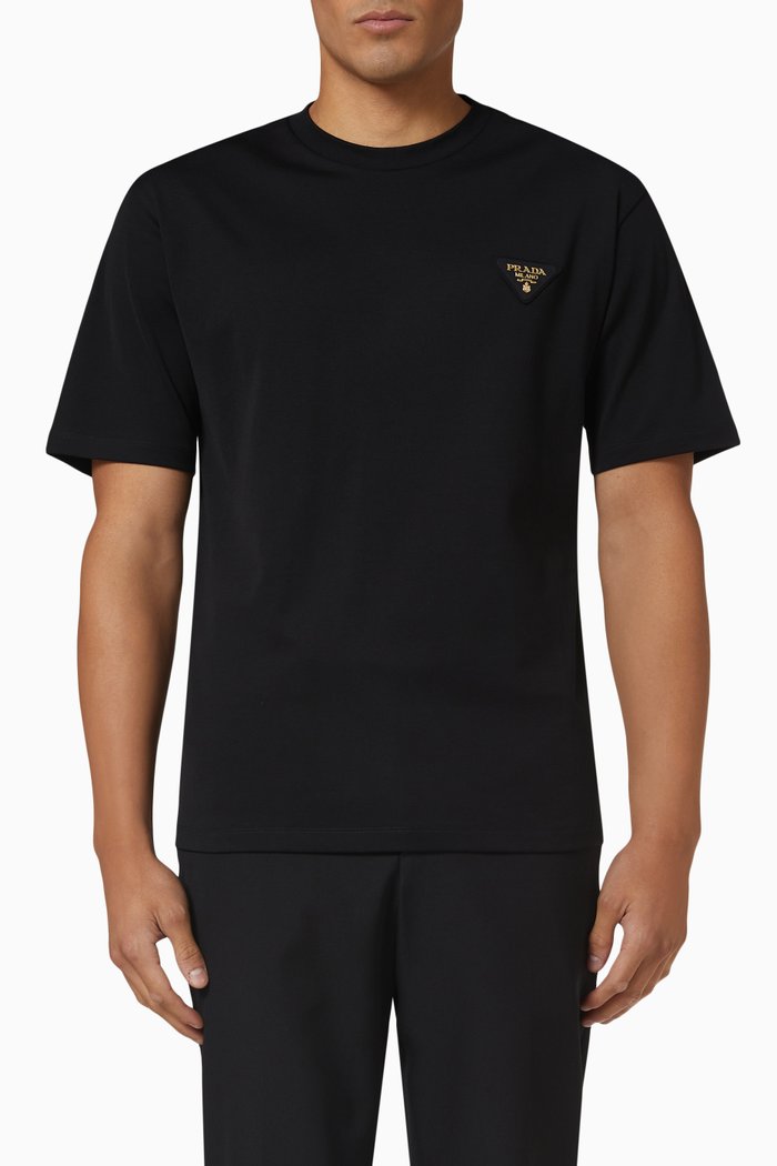 

Logo Interlock T-shirt in Cotton, Black