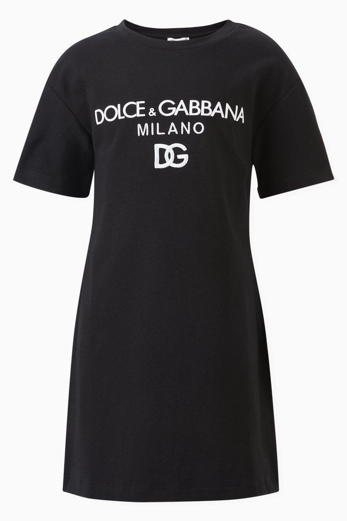 

Logo-print T-shirt Dress in Cotton, Black