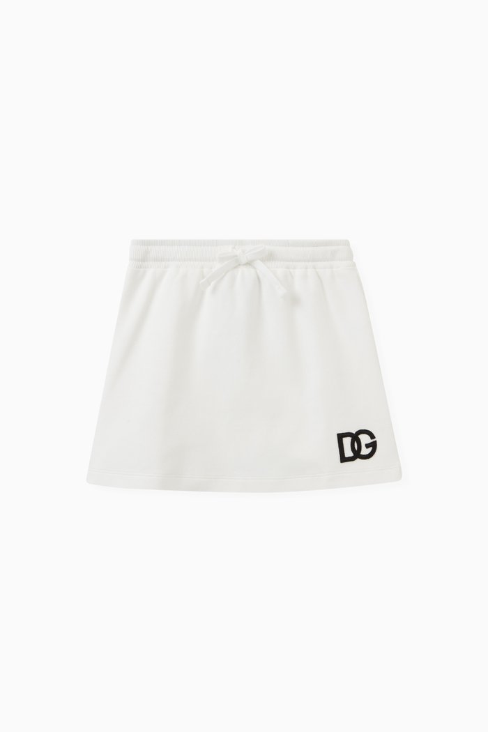 

Logo Mini Skirt in Cotton Jersey, White