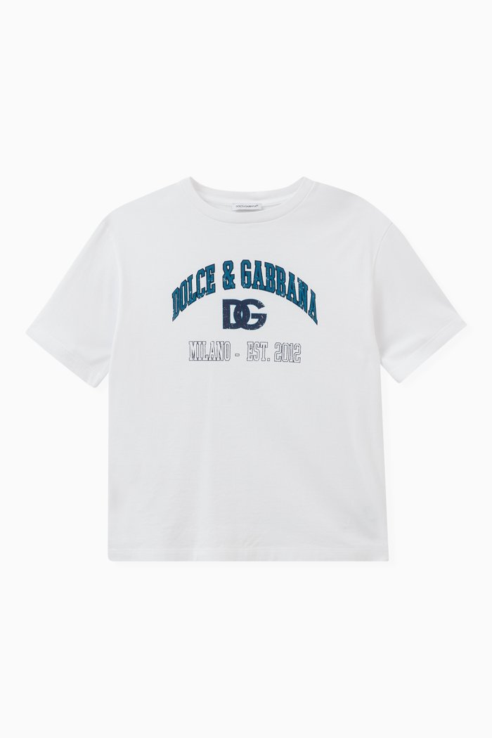 

Jersey Logo Print T-shirt in Cotton, White