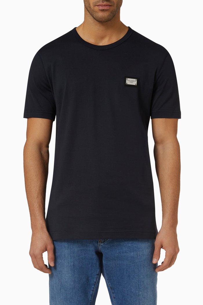 

Logo Plaque T-shirt in Jersey, Blue