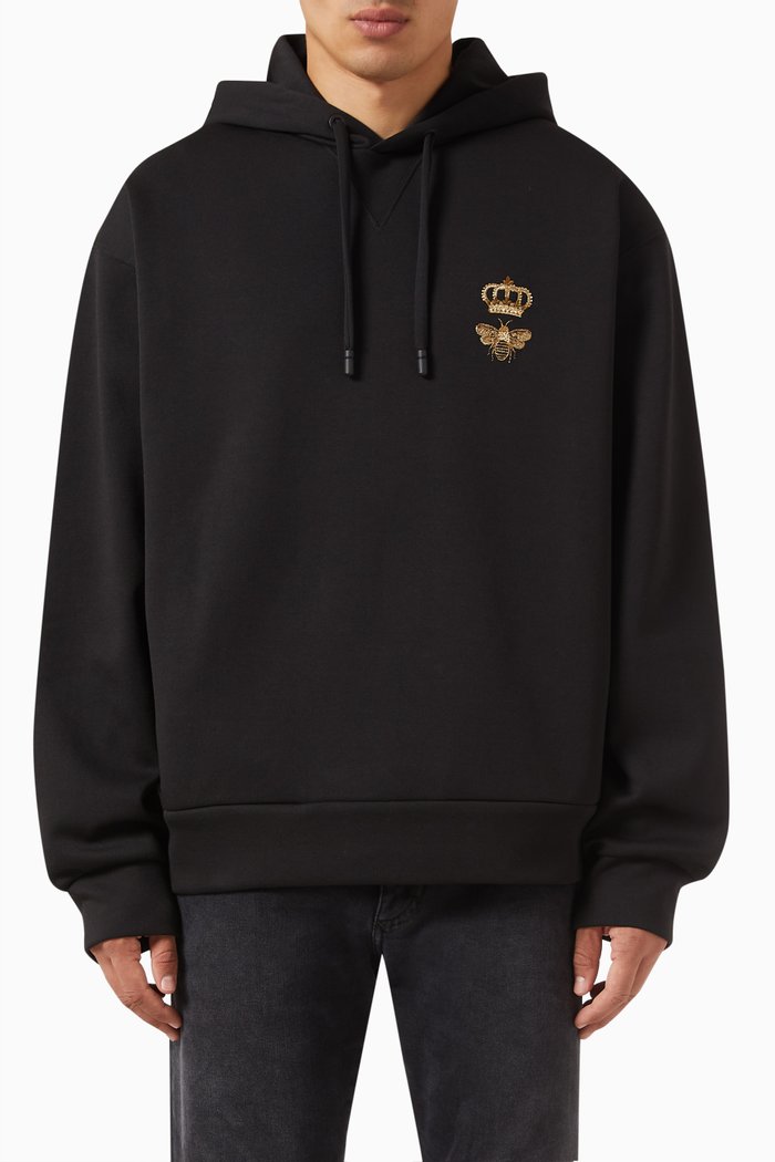 

Crown Bee Sweatshirt in Cotton, Black