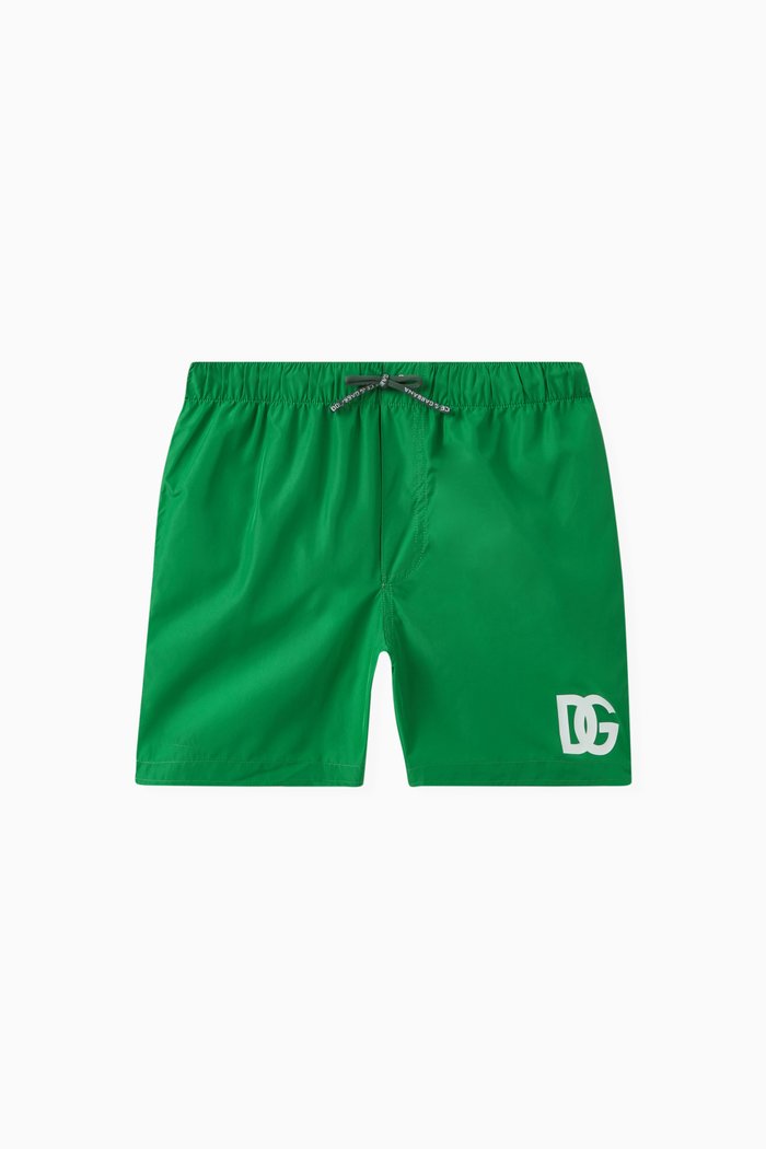 

Logo-print Swim Shorts in Nylon, Green