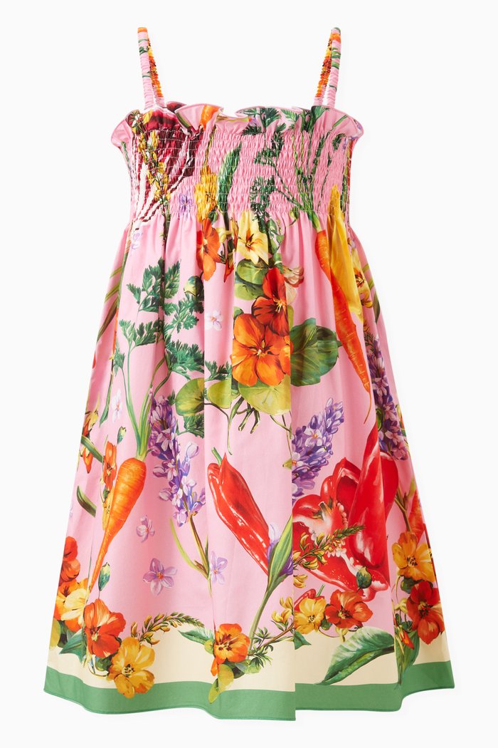 

Floral-print Sundress in Cotton-poplin, Pink