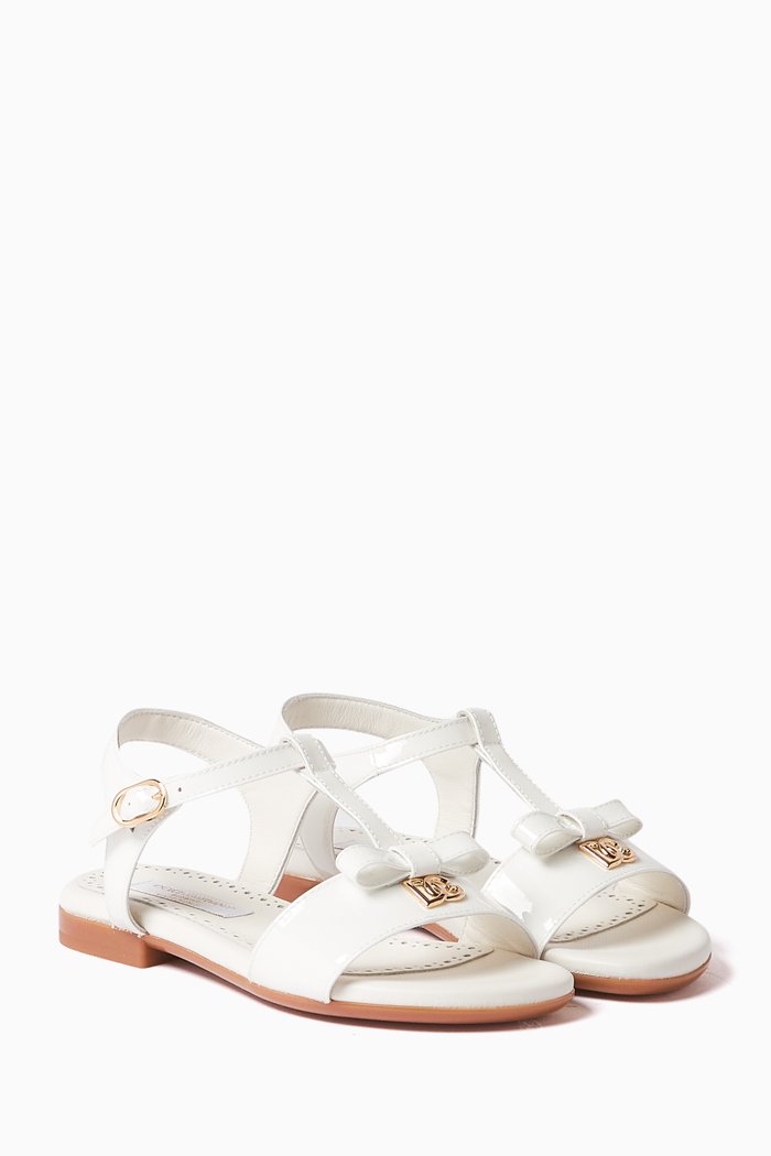 

DG Logo Sandals in Patent Leather, White