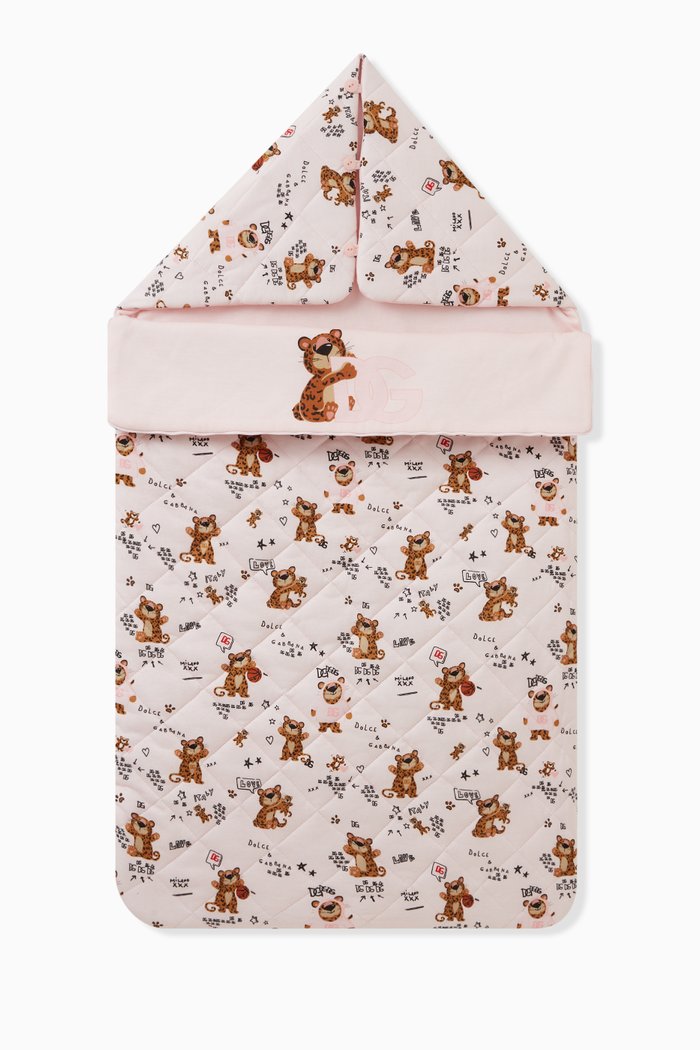 

Leopard Sleeping Bag in Cotton, Pink