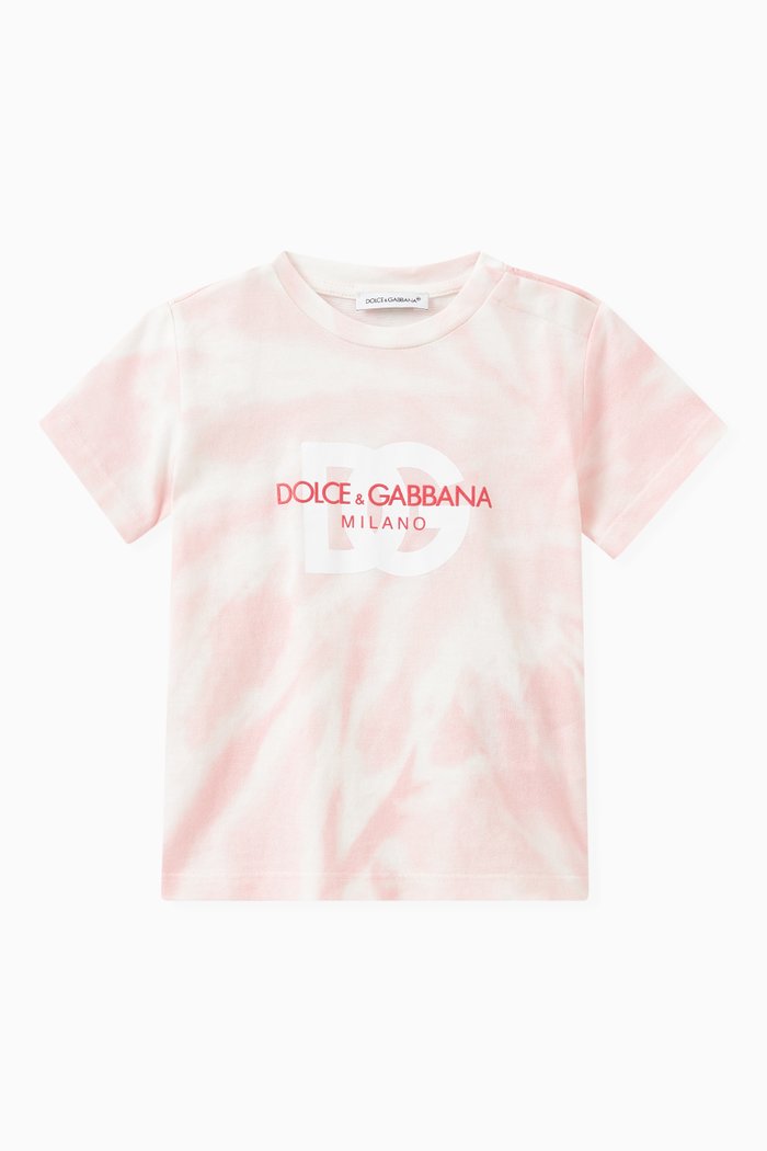 

Tie-dye Logo T-shirt in Cotton Jersey, Pink